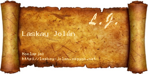 Laskay Jolán névjegykártya